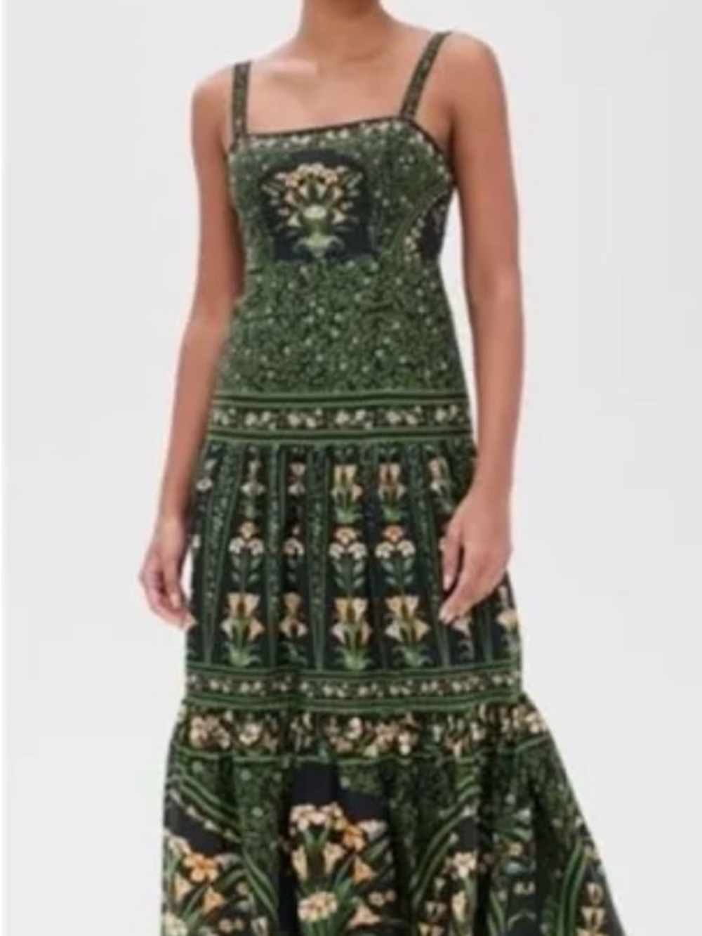 FARM Rio Flowers Arch Black Sleeveless Maxi Dress